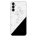 Senada Samsung Galaxy A24 İle Uyumlu Kılıf Silikon Desenli Resimli Uv Kapak Siyah Beyaz Mermer