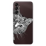 Senada Samsung Galaxy A24 İle Uyumlu Kılıf Silikon Desenli Resimli Uv Kapak Tekir Kedi Mandala