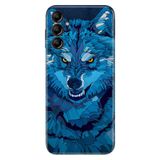 Senada Samsung Galaxy A25 İle Uyumlu Kılıf Silikon Desenli Resimli Kapak Mavi Çizim Kurt