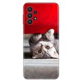 Senada Samsung Galaxy A33 İle Uyumlu Kılıf 0.4Mm Lazer Kesim Silikon Kapak Saklambaç Kedi