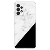 Senada Samsung Galaxy A33 İle Uyumlu Kılıf 0.4Mm Lazer Kesim Silikon Kapak Siyah Beyaz Mermer