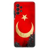 Senada Samsung Galaxy A33 İle Uyumlu Kılıf 0.4Mm Lazer Kesim Silikon Kapak Türk Bayrağı