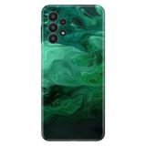 Senada Samsung Galaxy A33 İle Uyumlu Kılıf 0.4Mm Lazer Kesim Silikon Kapak Yeşil Çizim Mermer