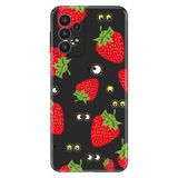 Senada Samsung Galaxy A33 Uyumlu İle Uyumlu Kılıf 0.4Mm Lazer Kesim Silikon Kapak Çilek Berry