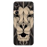 Senada Samsung Galaxy A54 İle Uyumlu Kılıf Silikon Desenli Resimli Uv Kapak Altın Aslan Mandala