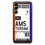 Senada Samsung Galaxy A54 İle Uyumlu Kılıf Silikon Desenli Resimli Uv Kapak Amsterdam Uçak Bileti