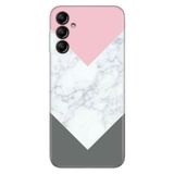 Senada Samsung Galaxy A54 İle Uyumlu Kılıf Silikon Desenli Resimli Uv Kapak Beyaz Gri Mermer