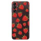Senada Samsung Galaxy A54 İle Uyumlu Kılıf Silikon Desenli Resimli Uv Kapak Çilek Motif