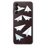 Senada Samsung Galaxy A54 İle Uyumlu Kılıf Silikon Desenli Resimli Uv Kapak Kağıt Uçak