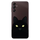 Senada Samsung Galaxy A54 İle Uyumlu Kılıf Silikon Desenli Resimli Uv Kapak Kara Kedi