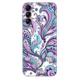 Senada Samsung Galaxy A54 İle Uyumlu Kılıf Silikon Desenli Resimli Uv Kapak Mavi Mandala,Color743