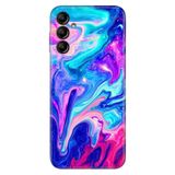 Senada Samsung Galaxy A54 İle Uyumlu Kılıf Silikon Desenli Resimli Uv Kapak Mavi Pembe Ilizyon