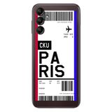 Senada Samsung Galaxy A54 İle Uyumlu Kılıf Silikon Desenli Resimli Uv Kapak Paris Uçak Bileti