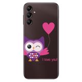Senada Samsung Galaxy A54 İle Uyumlu Kılıf Silikon Desenli Resimli Uv Kapak Pembe Baykuş