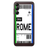 Senada Samsung Galaxy A54 İle Uyumlu Kılıf Silikon Desenli Resimli Uv Kapak Roma Uçak Bileti