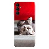 Senada Samsung Galaxy A54 İle Uyumlu Kılıf Silikon Desenli Resimli Uv Kapak Saklambaç Kedi