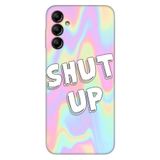 Senada Samsung Galaxy A54 İle Uyumlu Kılıf Silikon Desenli Resimli Uv Kapak Shut Up,Color474