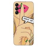 Senada Samsung Galaxy A54 İle Uyumlu Kılıf Silikon Desenli Resimli Uv Kapak Shut Up,Color574