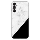 Senada Samsung Galaxy A54 İle Uyumlu Kılıf Silikon Desenli Resimli Uv Kapak Siyah Beyaz Mermer