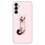 Senada Samsung Galaxy A54 İle Uyumlu Kılıf Silikon Desenli Resimli Uv Kapak Siyam Kedi