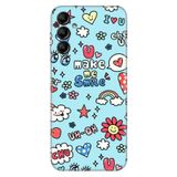 Senada Samsung Galaxy A54 İle Uyumlu Kılıf Silikon Desenli Resimli Uv Kapak Smile,Color506