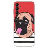 Senada Samsung Galaxy A54 İle Uyumlu Kılıf Silikon Desenli Resimli Uv Kapak Uyuşuk Pug