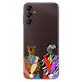 Senada Samsung Galaxy A54 İle Uyumlu Kılıf Silikon Desenli Resimli Uv Kapak Zebra Kaplan Retro