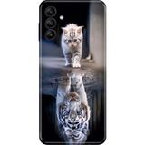Senada Samsung Galaxy A54 Kılıf Desenli Baskılı Tpu Rubber Kapak Big Cat - 001-Renkli