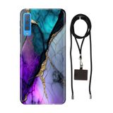 Senada Samsung Galaxy A7 2018 ile Uyumlu Kılıf Altın Tozu Silikon İpli Boyun Askı Aparatı