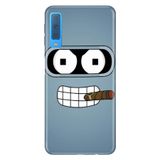 Senada Samsung Galaxy A7 2018 İle Uyumlu Kılıf Desenli Baskılı Silikon Robot Smoke
