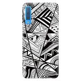 Senada Samsung Galaxy A7 2018 İle Uyumlu Kılıf Desenli Baskılı Silikon Siyah/Beyaz