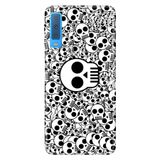 Senada Samsung Galaxy A7 2018 İle Uyumlu Kılıf Desenli Baskılı Silikon Skull White