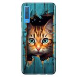 Senada Samsung Galaxy A7 2018 ile Uyumlu Kılıf Resimli Desenli Silikon Cat