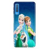 Senada Samsung Galaxy A7 2018 ile Uyumlu Kılıf Resimli Desenli Silikon ElsaAnnaOlaf