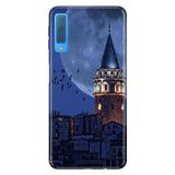 Senada Samsung Galaxy A7 2018 ile Uyumlu Kılıf Resimli Desenli Silikon Galata Moon
