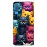 Senada Samsung Galaxy A7 2018 ile Uyumlu Kılıf Resimli Desenli Silikon Kedicikler