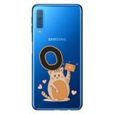Senada Samsung Galaxy A7 2018 ile Uyumlu Kılıf Resimli Desenli Silikon Kedili Ö Harfi