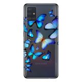 Senada Samsung Galaxy A71 Tam Koruma Desenli Silikon İle Uyumlu Kılıf 2D Kelebekler