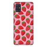 Senada Samsung Galaxy A71 Tam Koruma Desenli Silikon İle Uyumlu Kılıf Tatlı Çilek