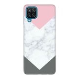 Senada Samsung Galaxy M12 A12 İle Uyumlu Kılıf Marble Seri Silikon - Beyaz Gri Mermer