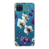Senada Samsung Galaxy M12 A12 İle Uyumlu Kılıf Tasarım Hd Arka Kapak Silikon - Orkide Çiçek
