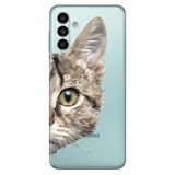 Senada Samsung Galaxy M14 İle Uyumlu Kılıf Silikon Desenli Resimli Uv Kapak Kedi Prizma