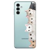 Senada Samsung Galaxy M14 İle Uyumlu Kılıf Silikon Desenli Resimli Uv Kapak Pisi Pisi Kedi