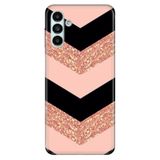 Senada Samsung Galaxy M14 İle Uyumlu Kılıf Silikon Desenli Resimli Uv Kapak Simli Pullu Mermer