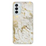 Senada Samsung Galaxy M23 İle Uyumlu Kılıf 0.4Mm Lazer Kesim Silikon Kapak Altın Mermer