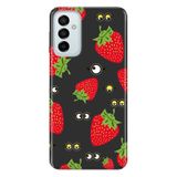 Senada Samsung Galaxy M23 İle Uyumlu Kılıf 0.4Mm Lazer Kesim Silikon Kapak Çilek Berry Uyumlu