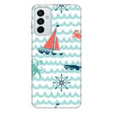 Senada Samsung Galaxy M23 İle Uyumlu Kılıf 0.4Mm Lazer Kesim Silikon Kapak Dalga Deniz