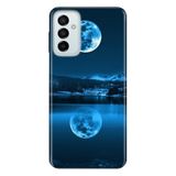 Senada Samsung Galaxy M23 İle Uyumlu Kılıf 0.4Mm Lazer Kesim Silikon Kapak Dolunay Deniz,Color1510