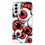 Senada Samsung Galaxy M23 İle Uyumlu Kılıf 0.4Mm Lazer Kesim Silikon Kapak Eyes Uyumlu