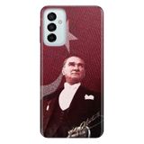 Senada Samsung Galaxy M23 İle Uyumlu Kılıf 0.4Mm Lazer Kesim Silikon Kapak M.K Atatürk
